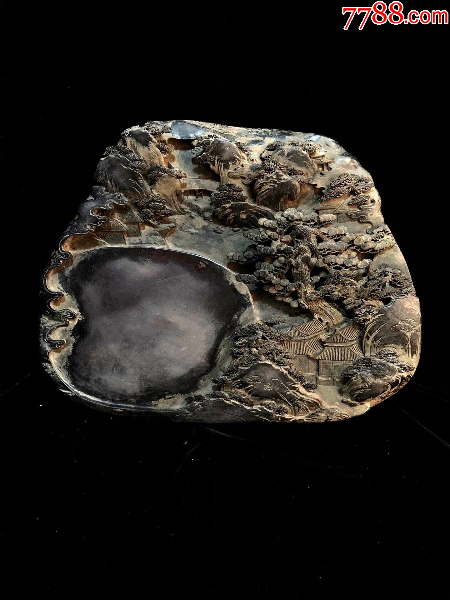 名家"戴有祺"山水端砚