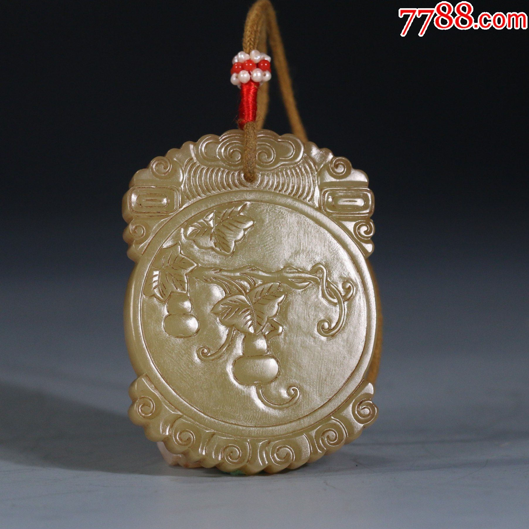 回流老和田黄玉福禄牌