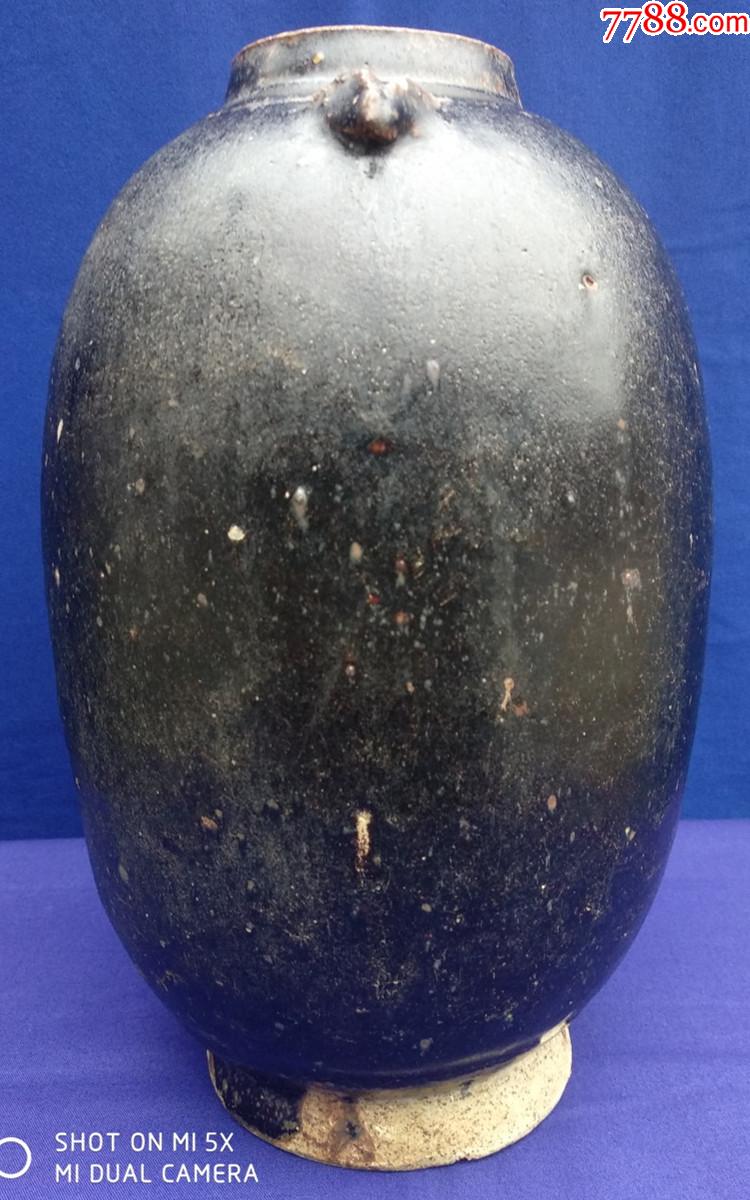 清代黑釉罐子