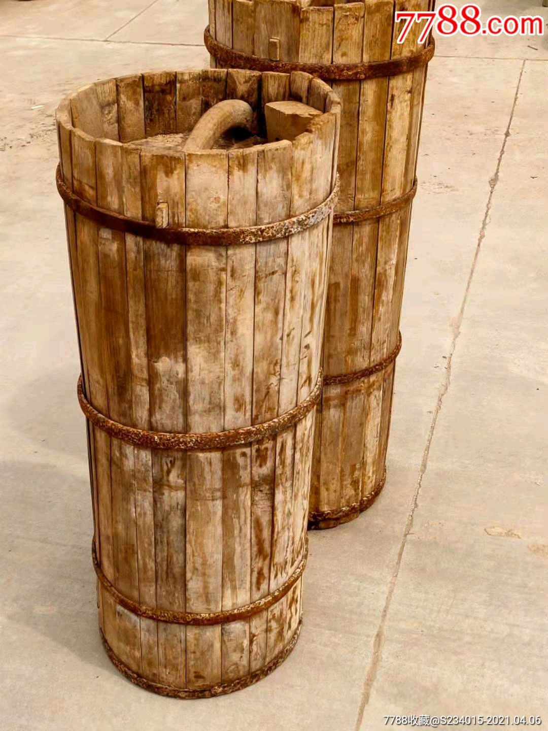 清代,老水桶一对,保存完正品品像如图,_木桶/木盆_第6张_7788印章收藏