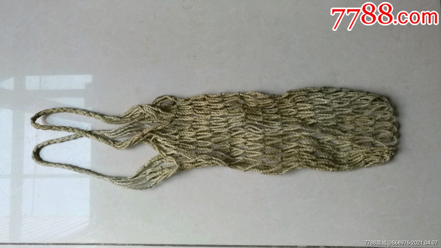 老网兜50年代麻编网兜总长50cm无破损结实耐用可做年代戏影视道具