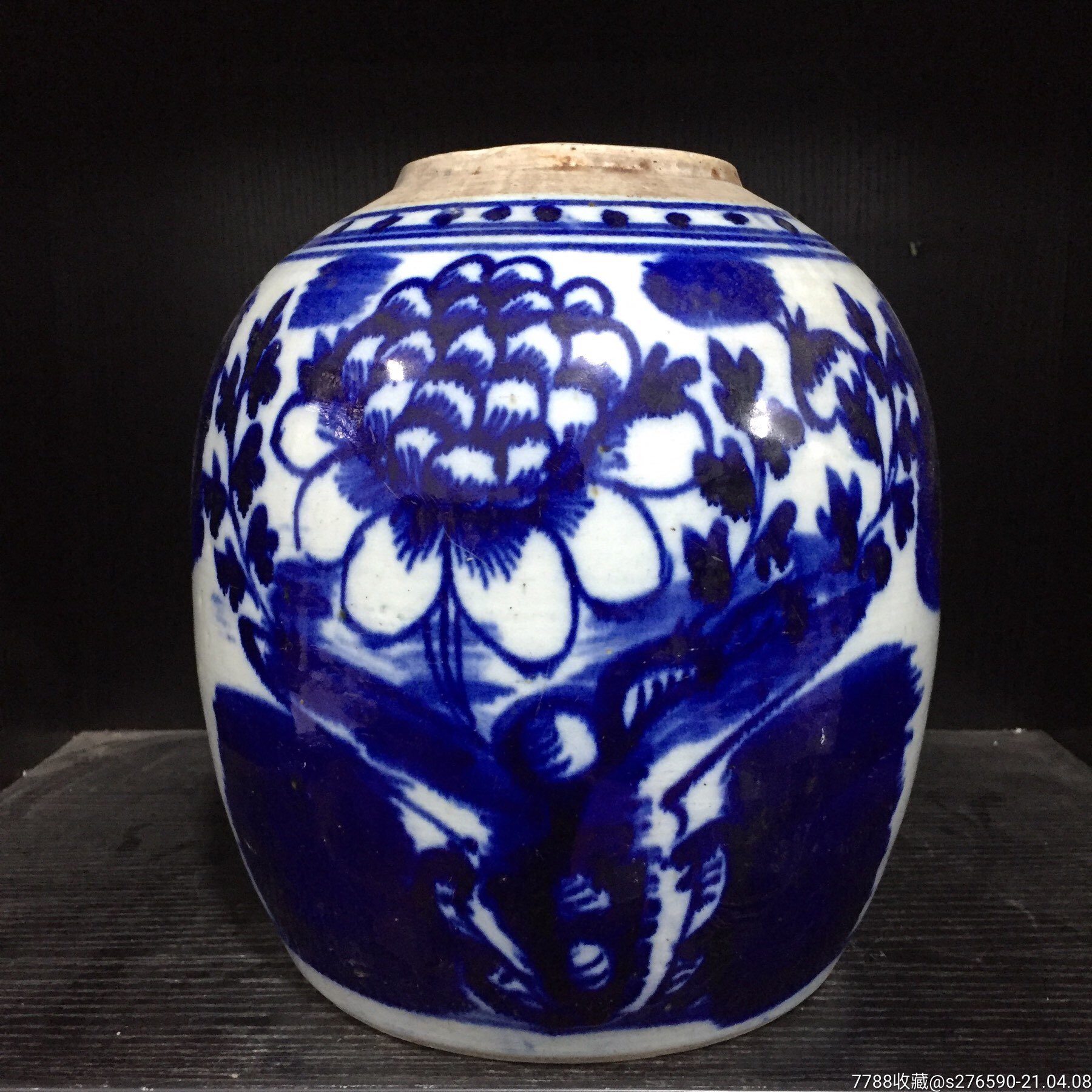 407青花牡丹花卉纹罐-价格:188元-se79420504-青花瓷-零售-7788收藏
