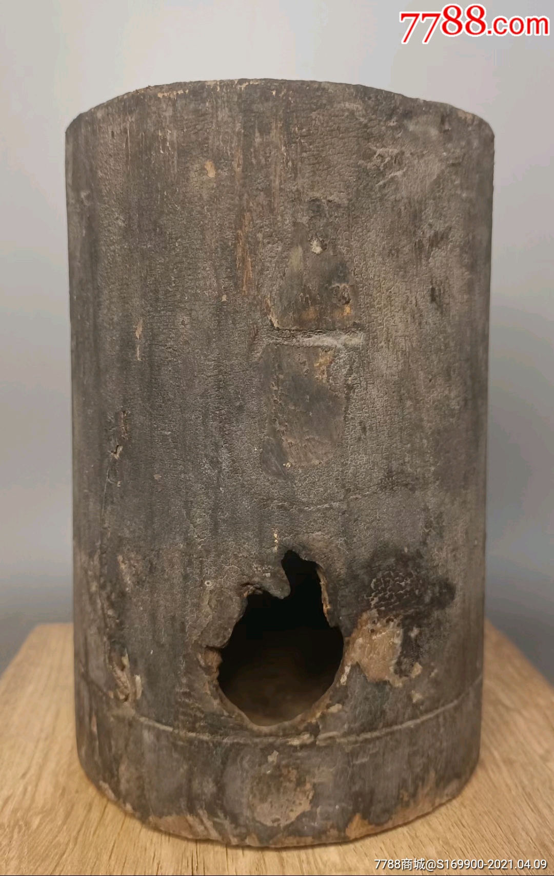 民国老漆木雕香筒老古董手工木艺