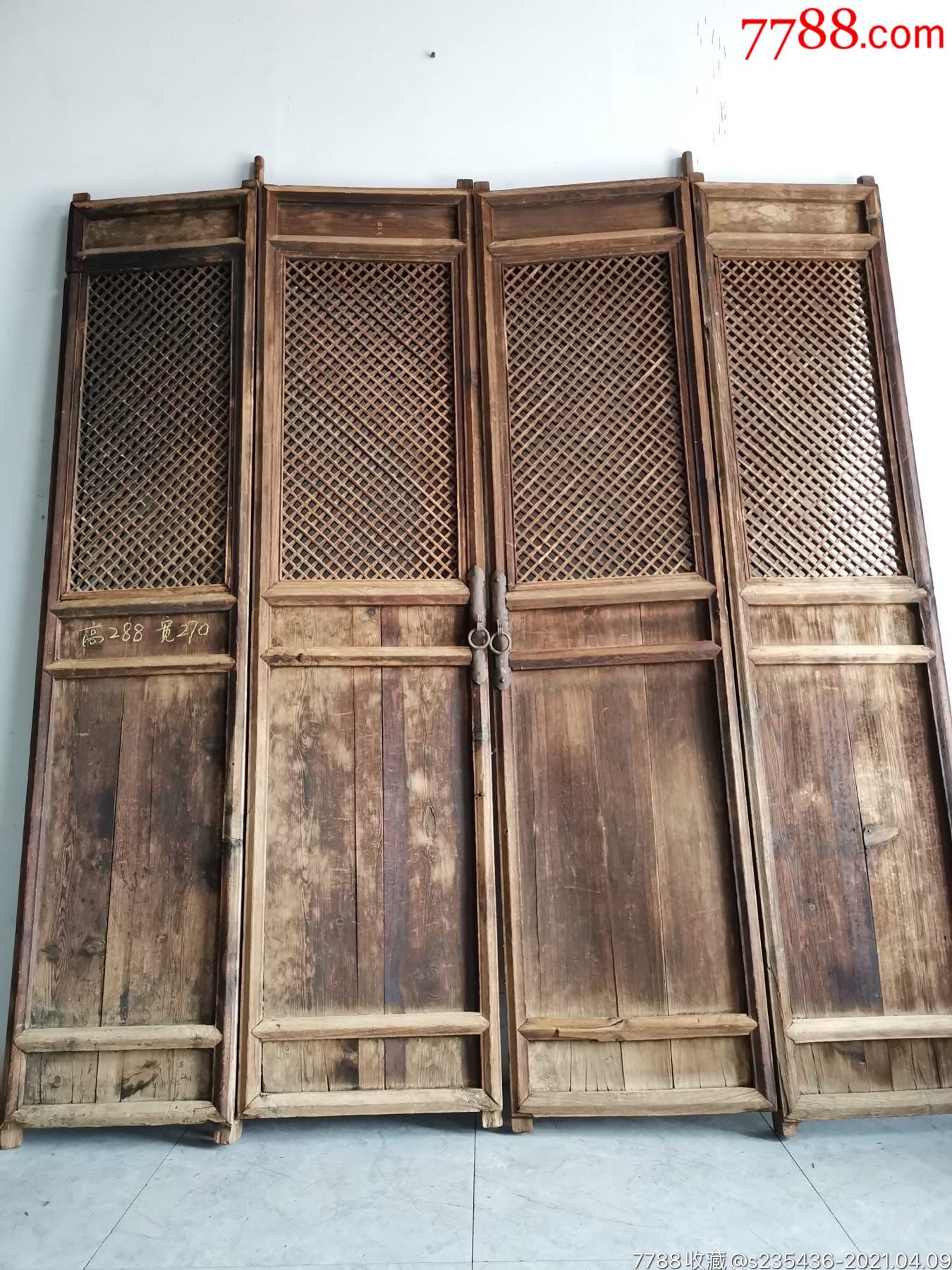 明代,寺庙格子门,保存完好,宏伟大气!高288,宽270厘米
