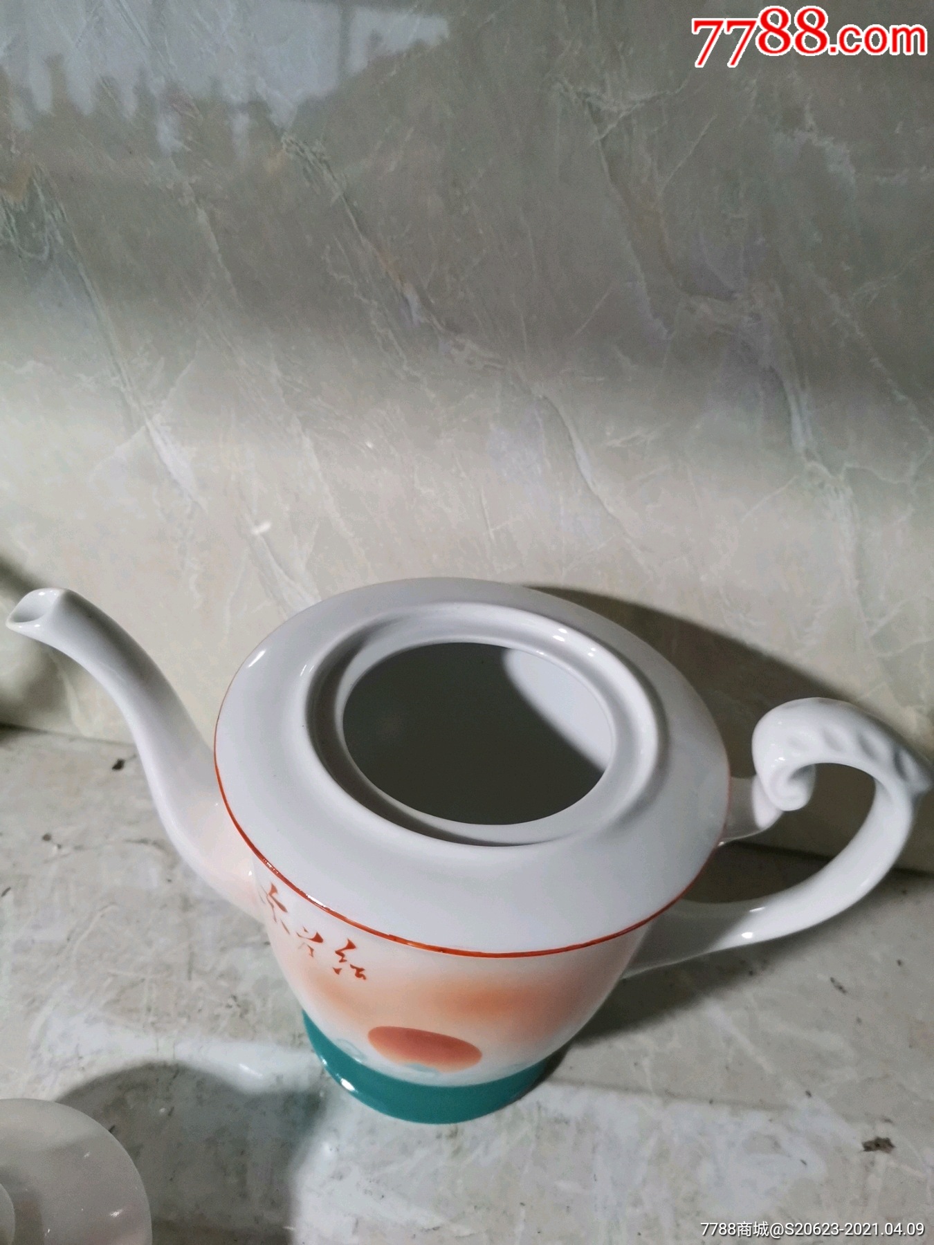 文革唐山喷彩东方红老茶壶_彩绘瓷/彩瓷_第3张_7788瓷器