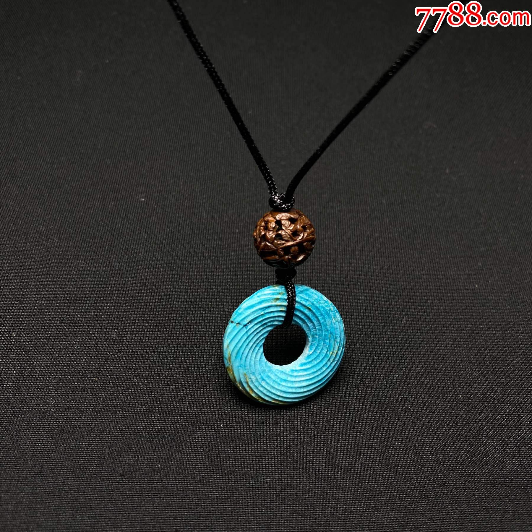 绿松石玉璧精品绿松石高瓷高蓝绿松石挂件绿松石平安扣挂件