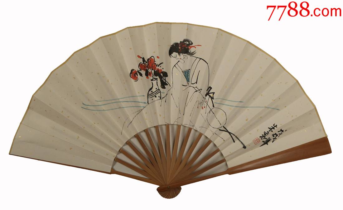 中美协会员朱勇扇面专场人物折扇