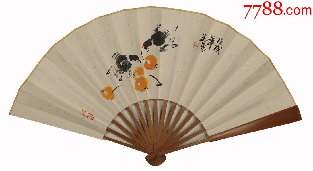 【中美协会员朱勇扇面专场】花鸟折扇_花鸟国画原作_九界书画【7788