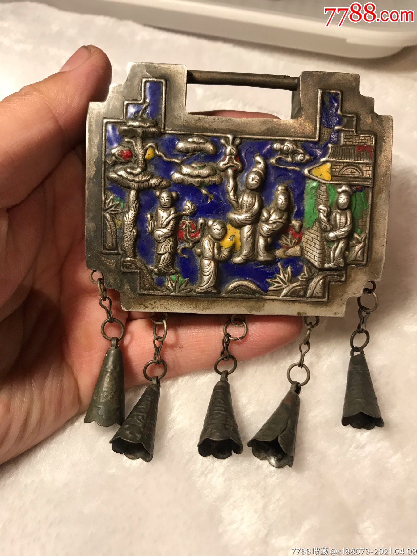 清代～老银挂饰很大漂亮人物_价格500元_第1张_7788收藏__收藏热线