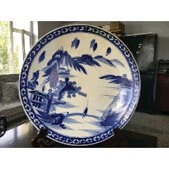 中国 青花 喜字文雙耳瓶 高さ約42.5㎝ V R7762B 中国