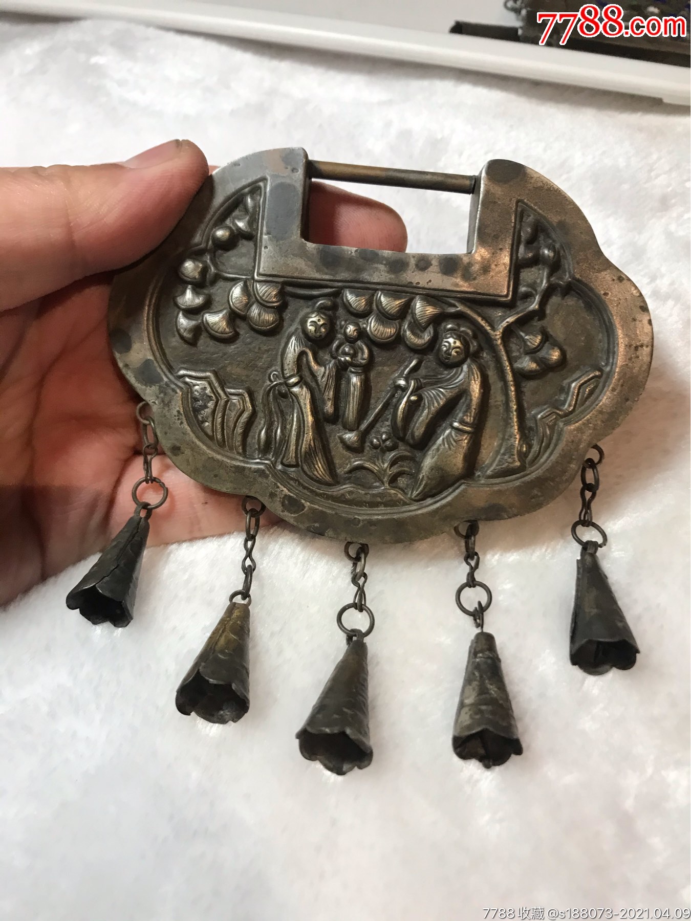 清代～老银挂饰挂锁-价格:400元-se79446849-其他银器-零售-7788收藏