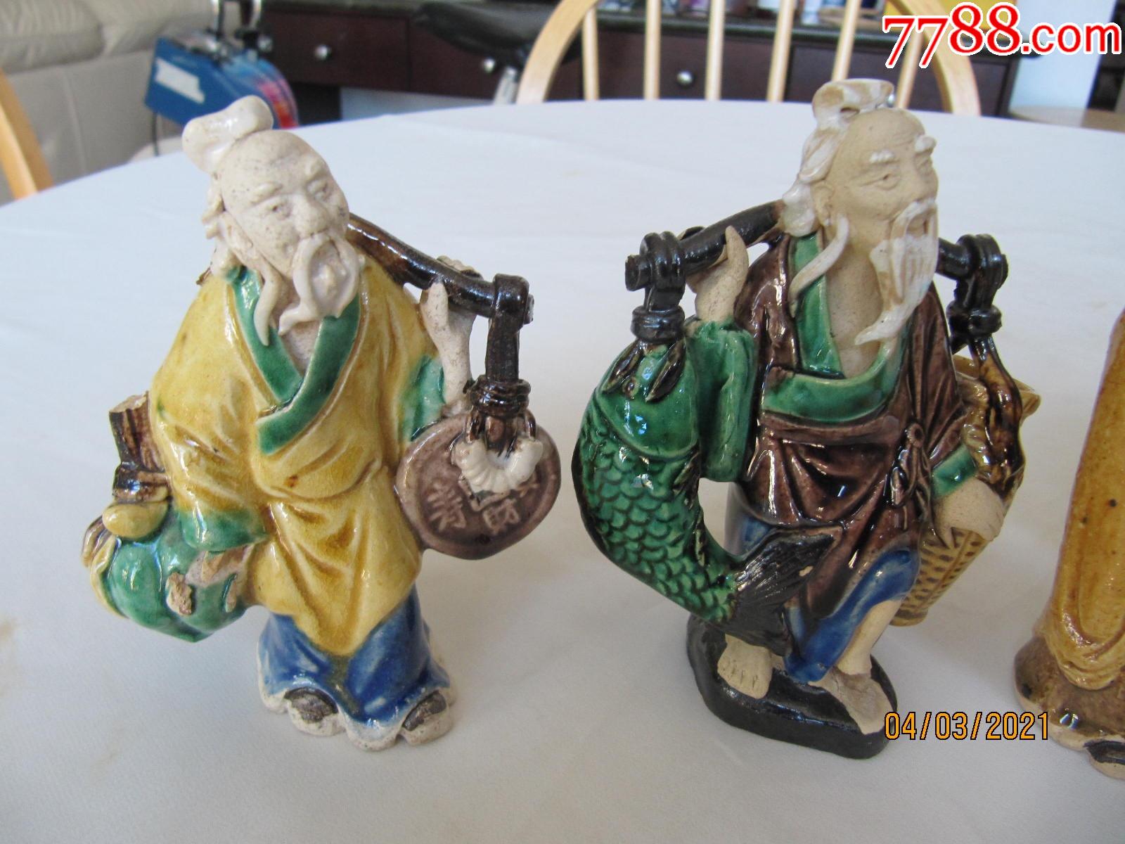 清晚民国石湾窑公仔7个