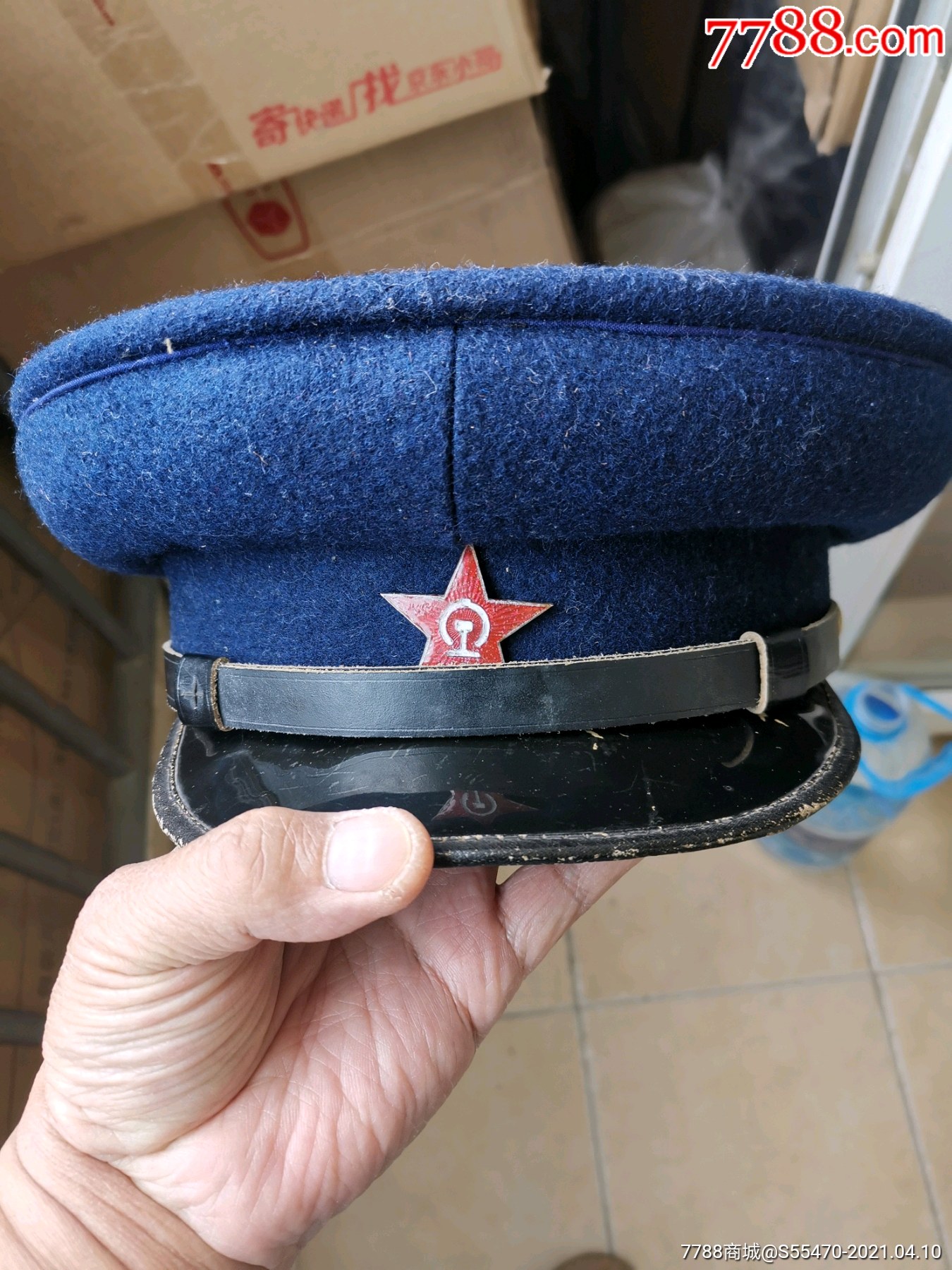 复刻50式铁路干部呢子大檐帽-帽子-7788收藏