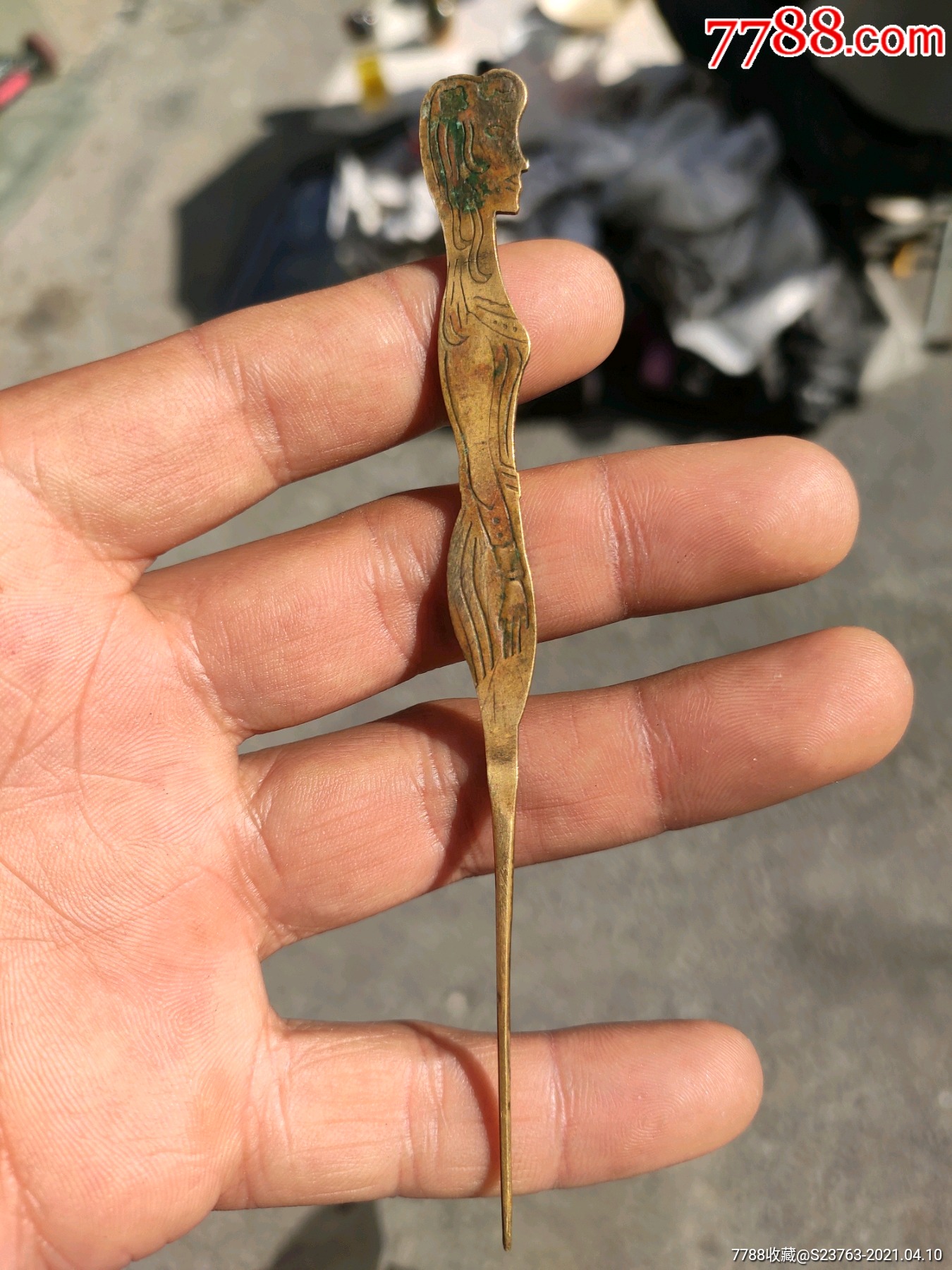 美女图案铜钩针