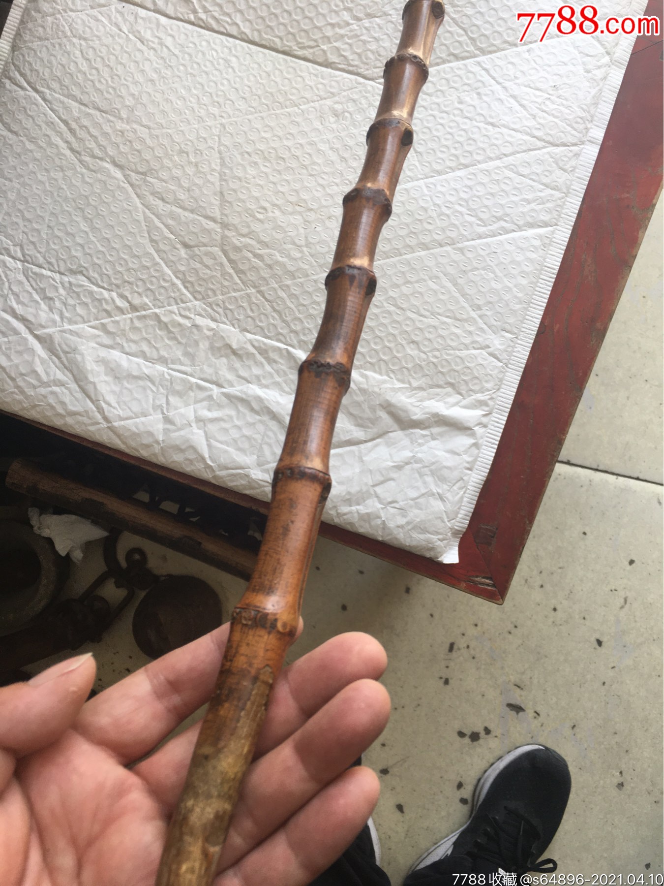 包浆不错的清代老竹节手杖-木制拐杖-7788木艺