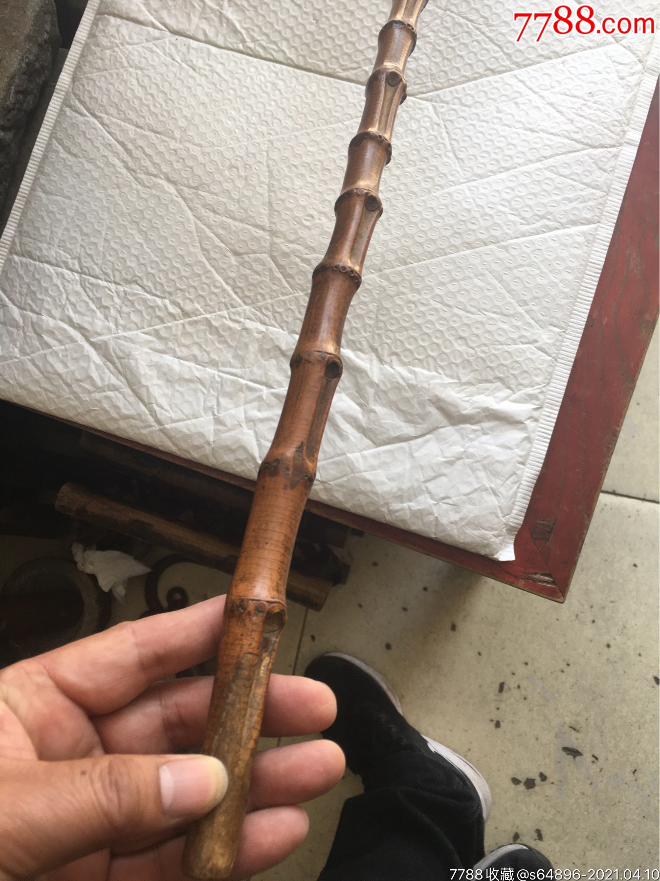 包浆不错的清代老竹节手杖