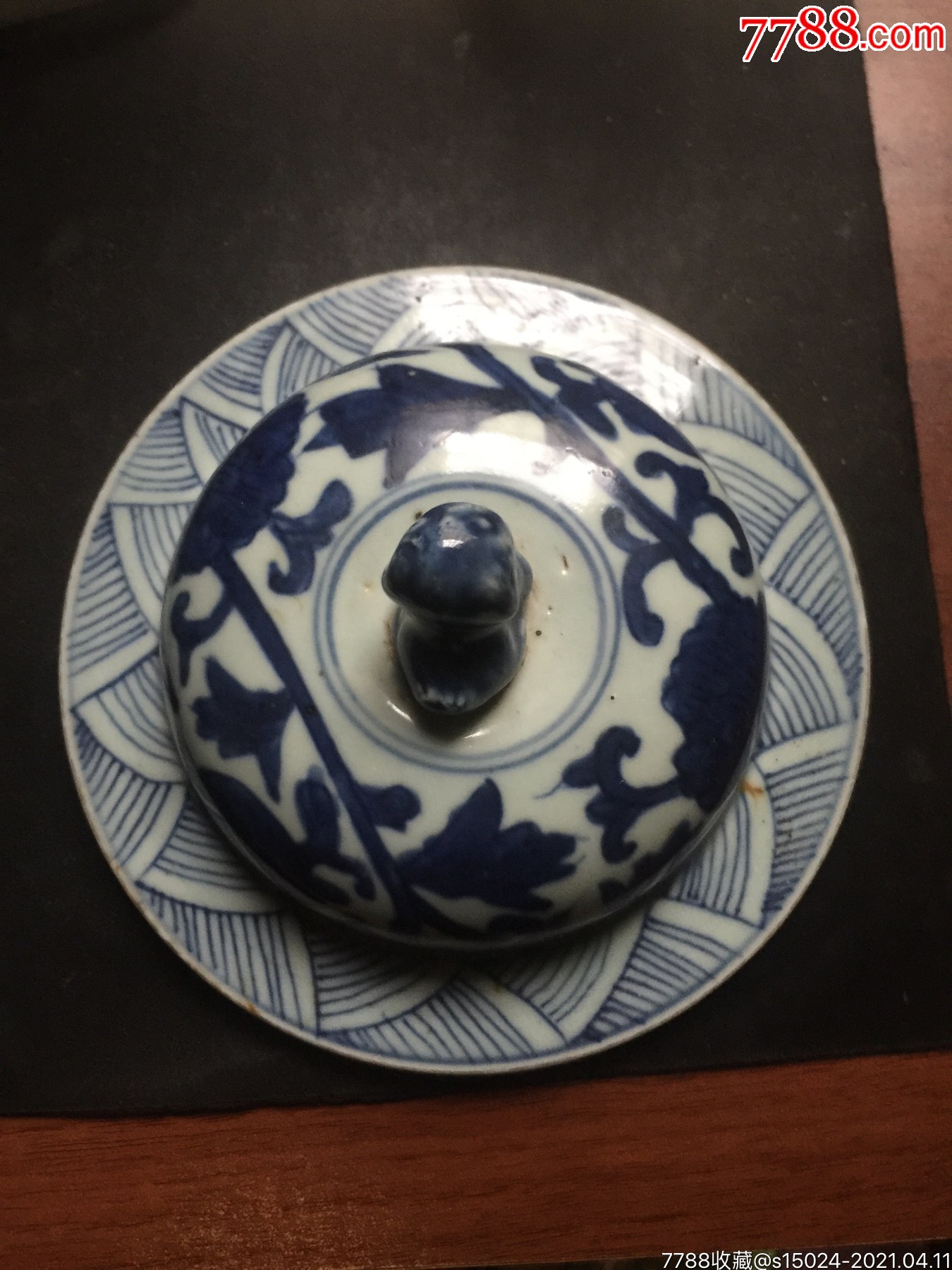 清代将军罐盖子-青花瓷-7788收藏