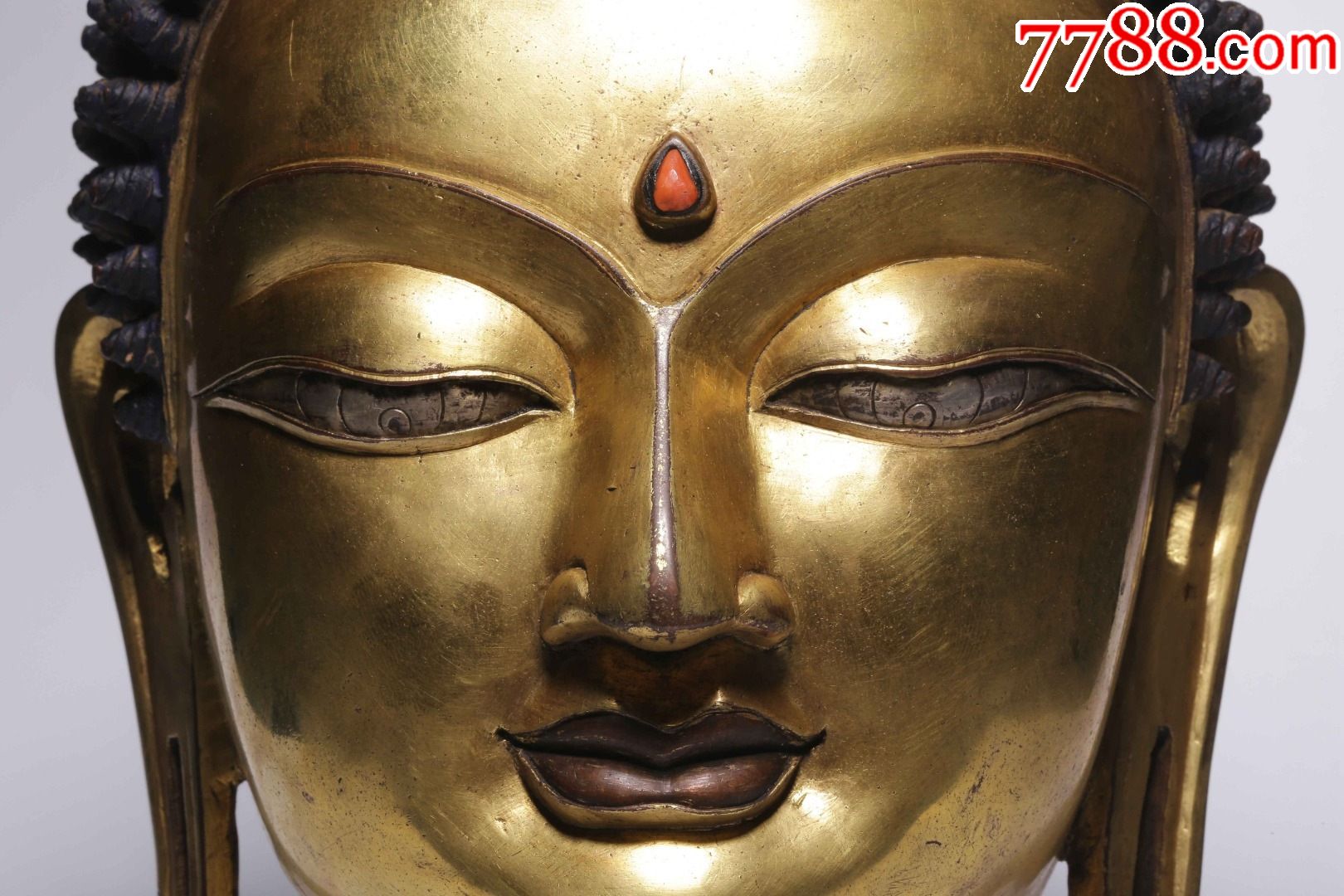 首页 零售 佛像/造像 >> 清铜鎏金释迦牟尼佛头