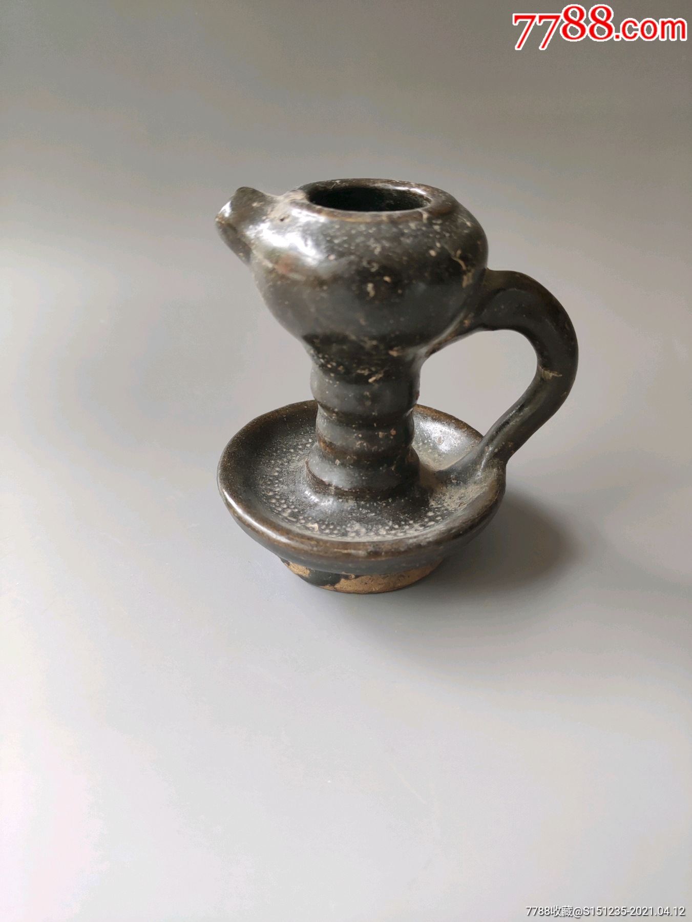 宋代新干窑黑釉灯台喜欢的朋友不要错过细节如图