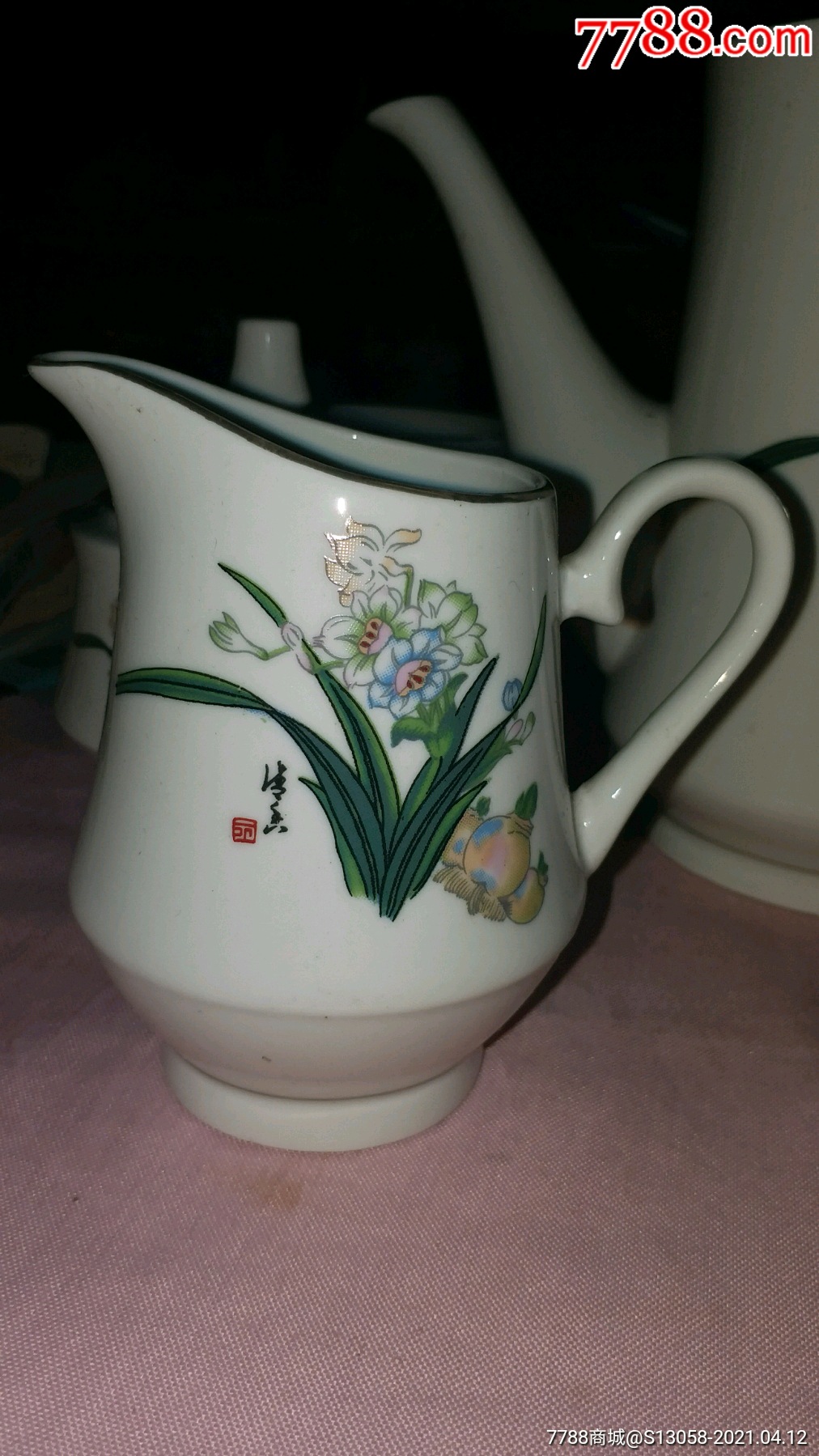 文革宣化二瓷全新原盒包装高级15头兰花茶咖具一套