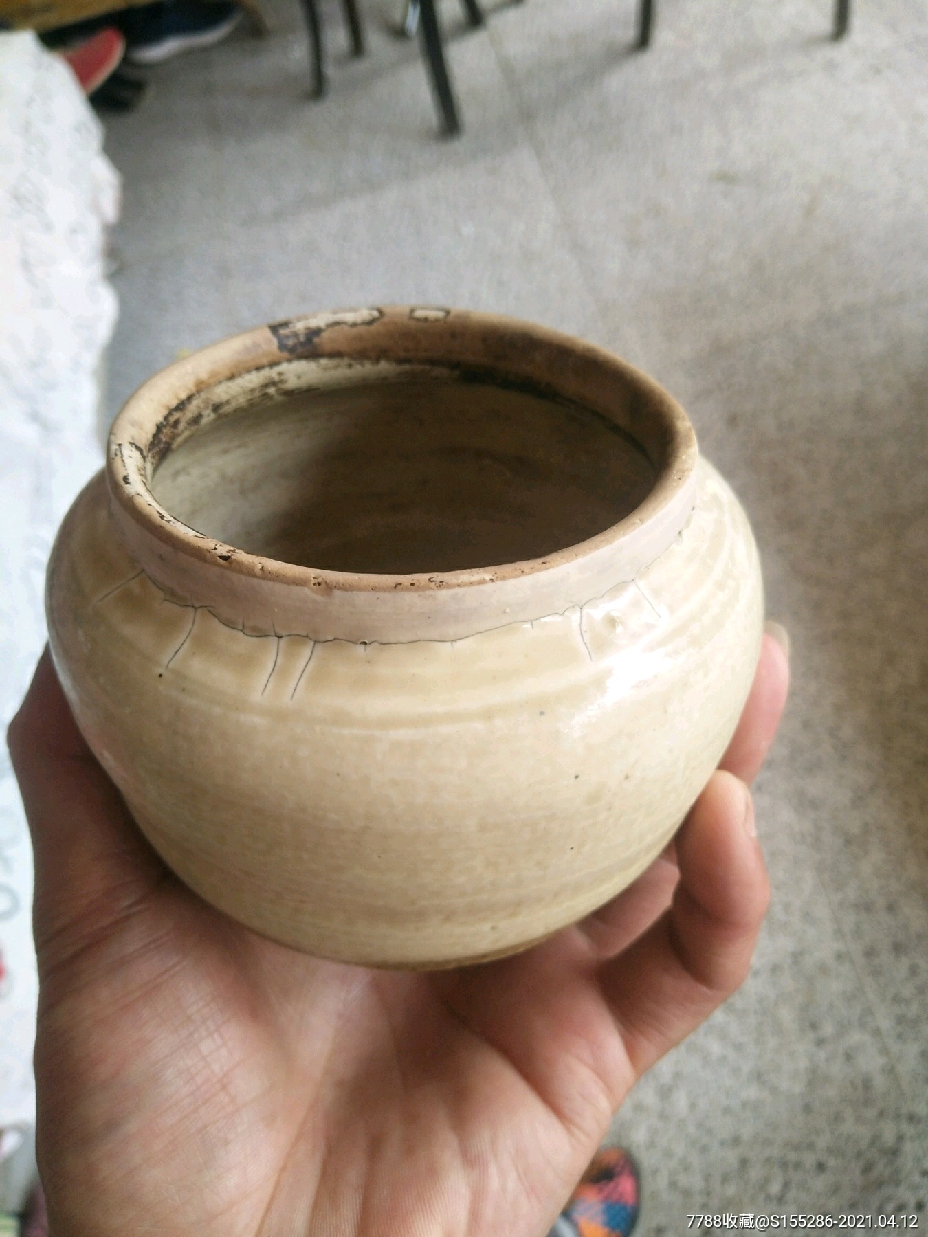 宋元白釉小罐,口径8厘米,高8.7厘米_茅草小屋【7788瓷器】