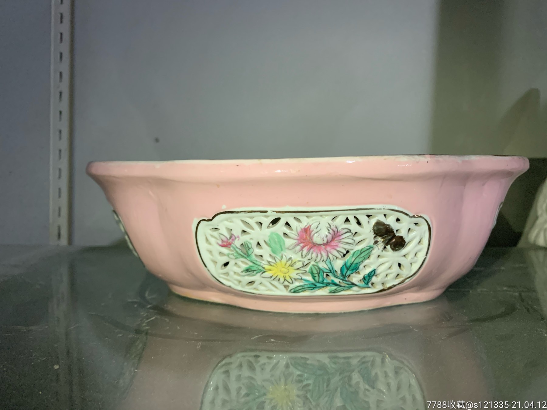 七八十年代双层镂空老水仙花盆