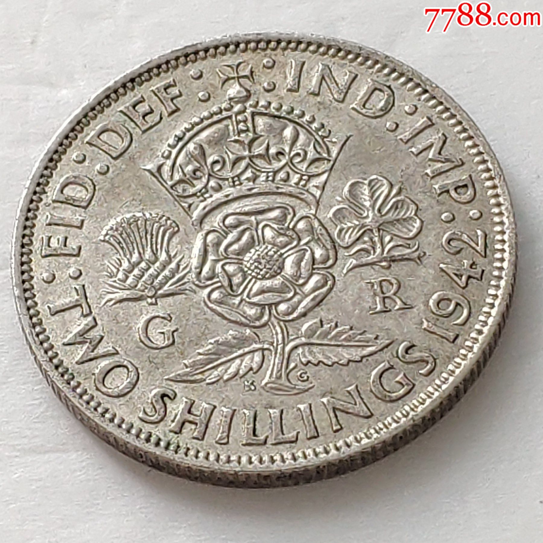 英国2先令1942年欧洲银币硬币