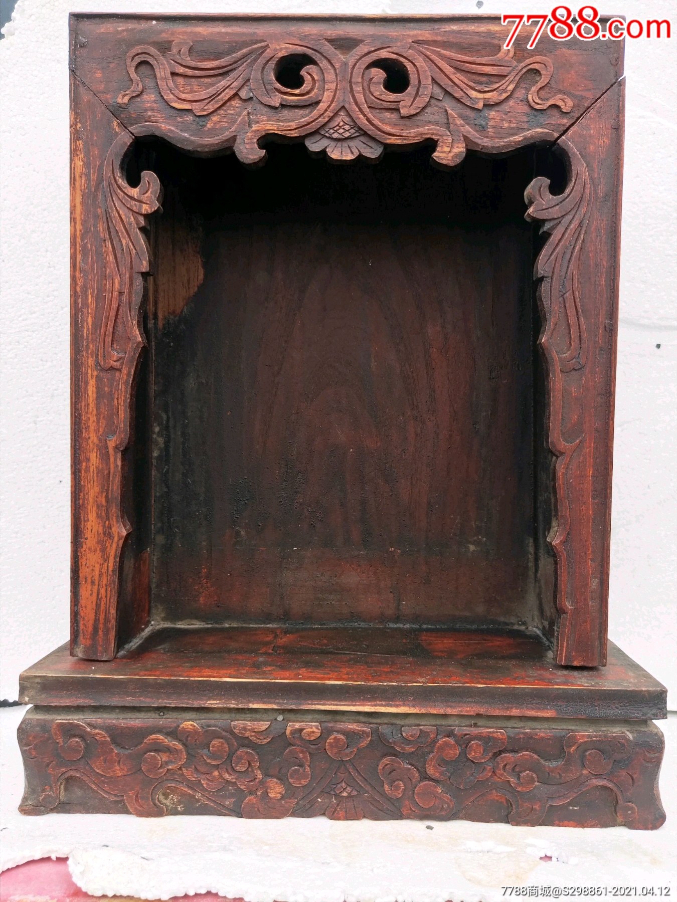 精品榆木小神龛全品满工完整包老尺寸341342
