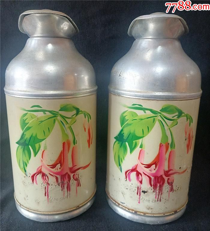怀旧文革6070年代老铁皮保温瓶暖壶暖瓶飞鹤牌两支