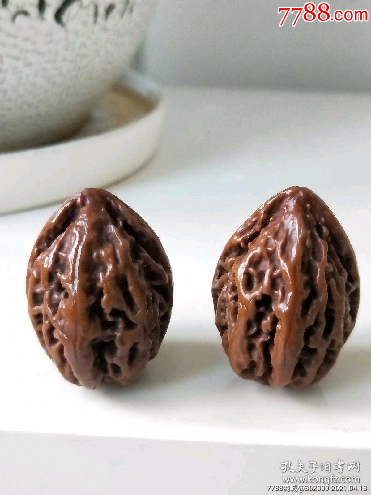 包浆红润全品老楸子核桃一对-文玩核桃-7788收藏