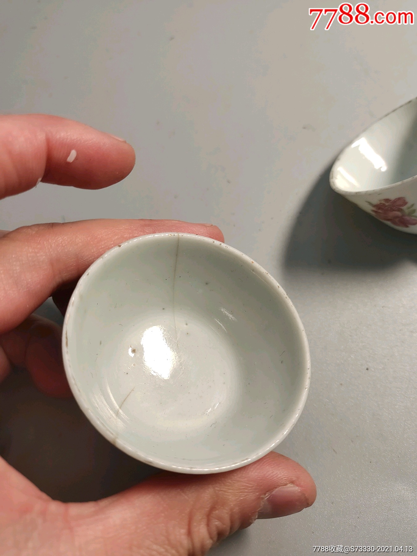 民国贴花小酒杯一对_彩绘瓷/彩瓷_第11张_7788瓷器