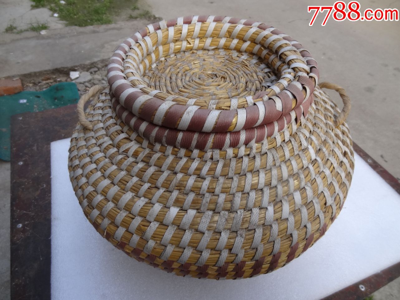 民俗老物件手工草编馍馍囤子食品篓子