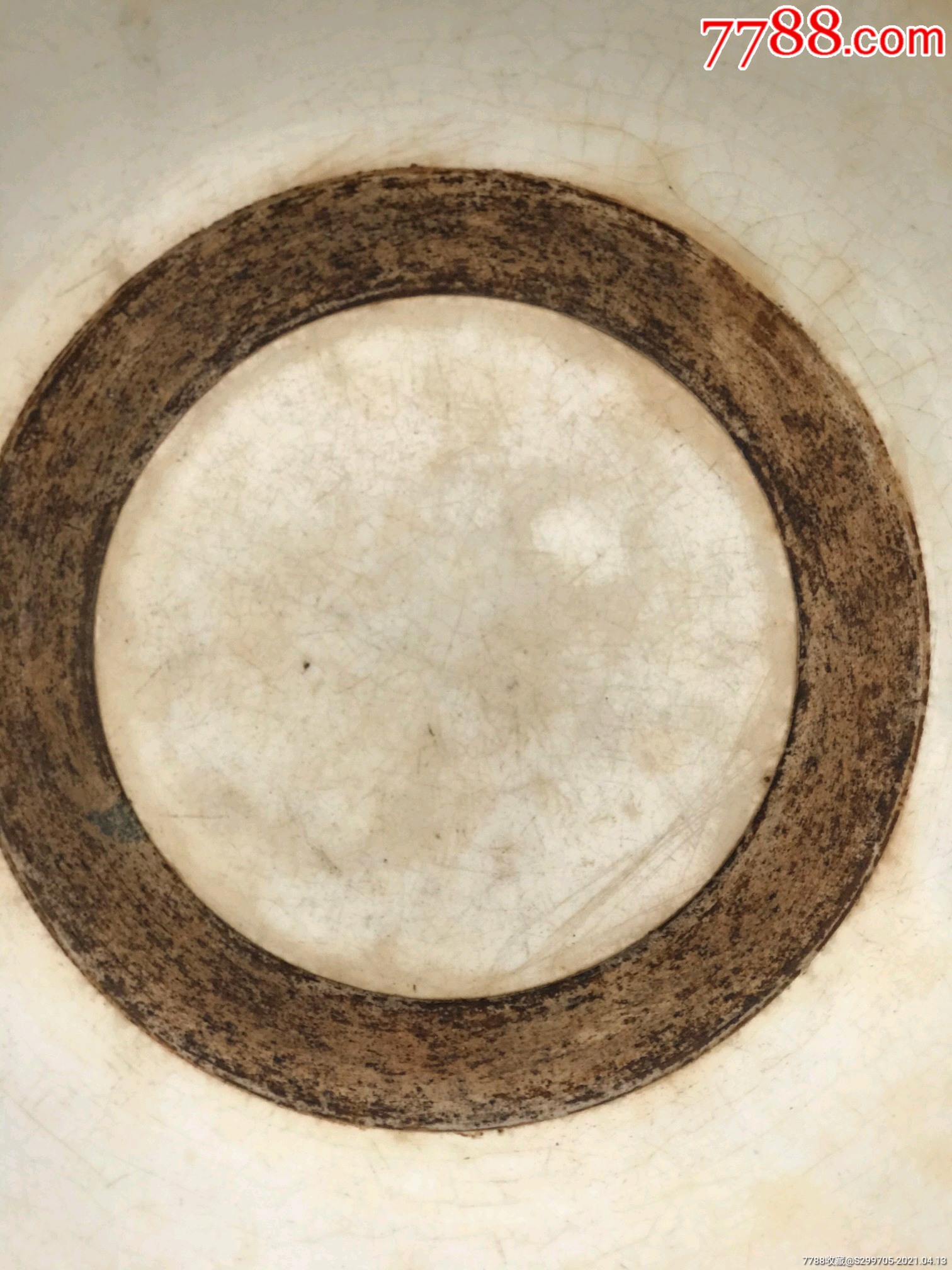 清代白釉碗,开片,完整,尺寸如图