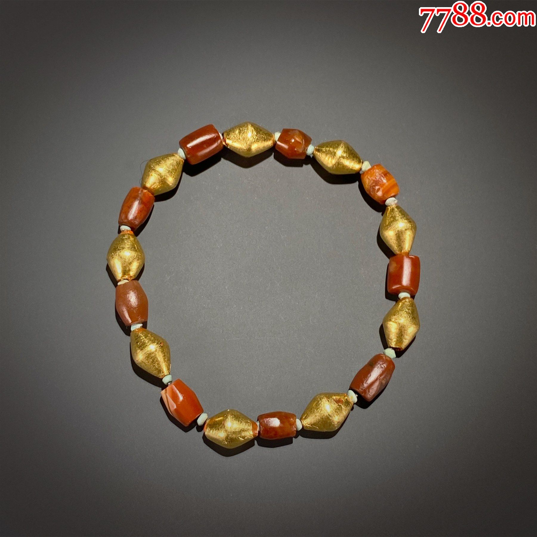 唐代金珠西玛手串古法朱砂金珠老金珠手串多宝文玩手串