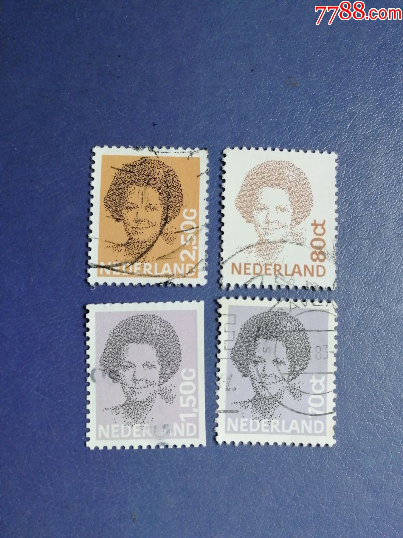 荷兰邮票女王邮票4枚信销