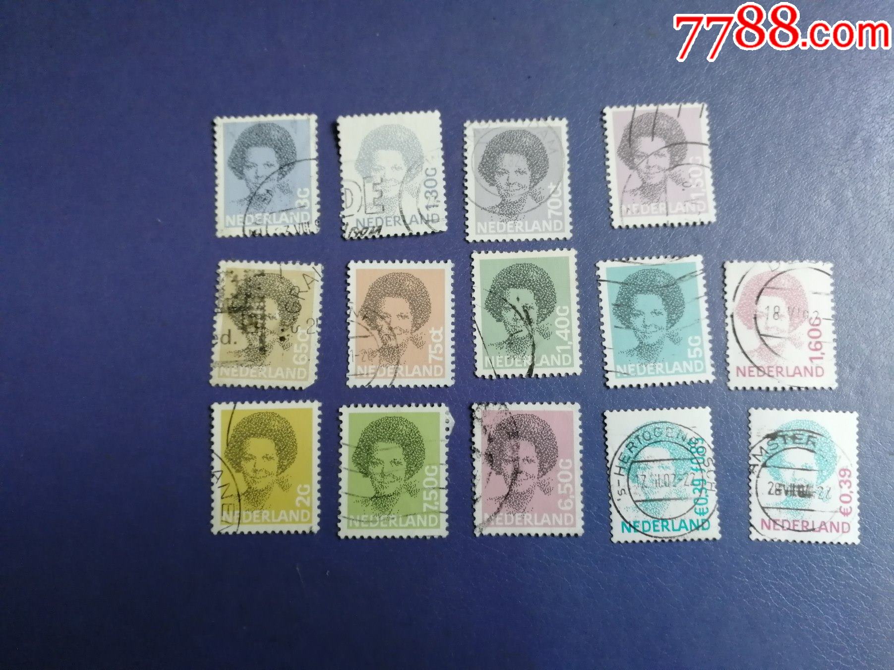 荷兰邮票女王邮票14枚信销