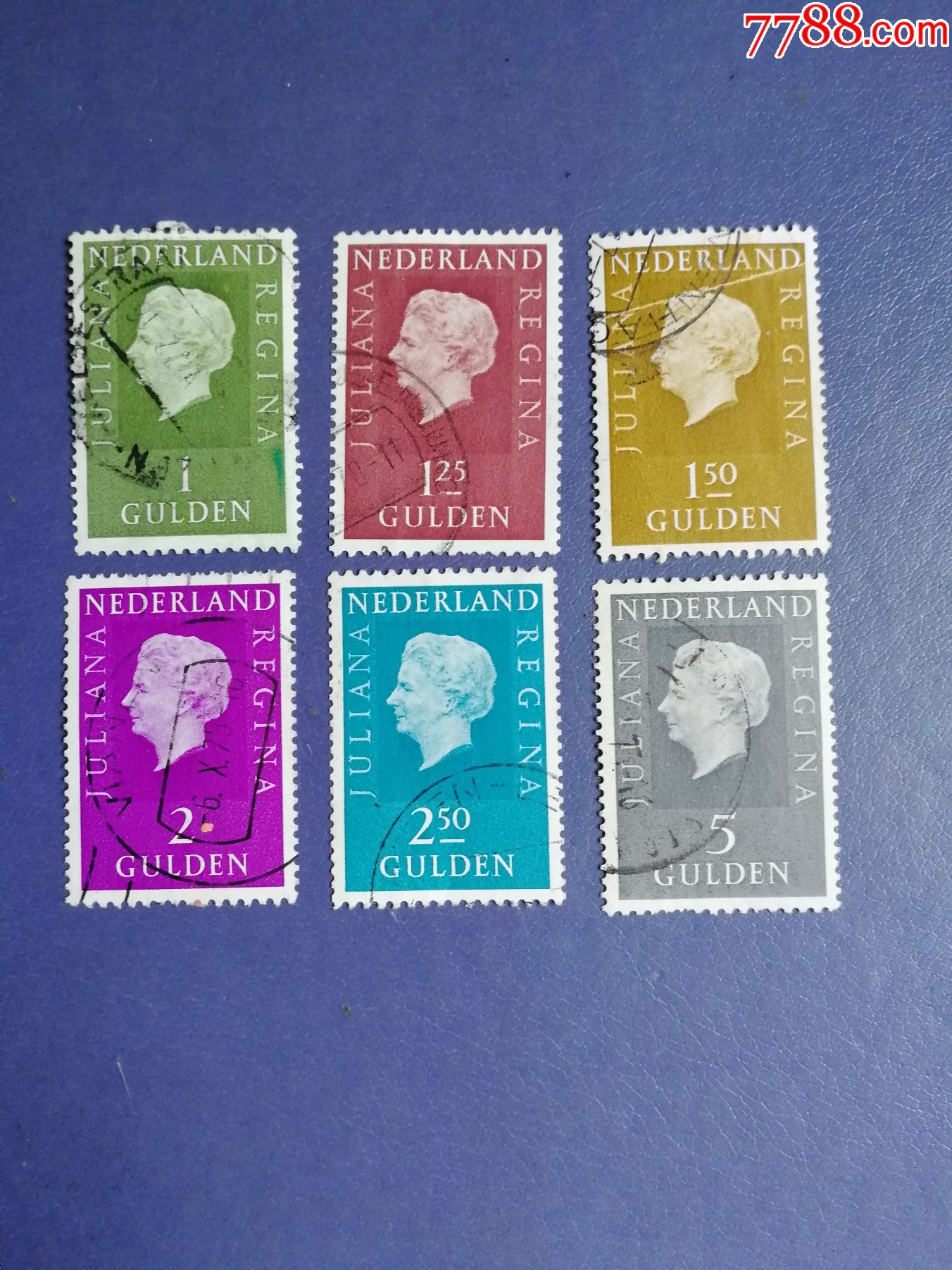 荷兰邮票女王邮票6枚信销