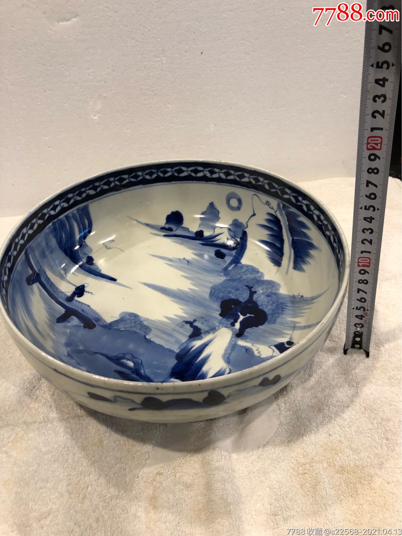 日本明治时期青花特大碗_青花瓷_盛京天意阁【7788收藏__收藏热线】