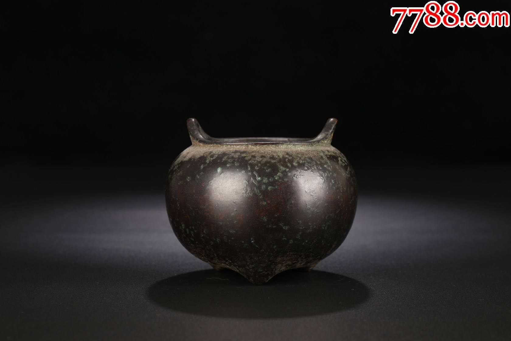 旧藏老铜造宣字款铜炉-香炉/香器-7788收藏