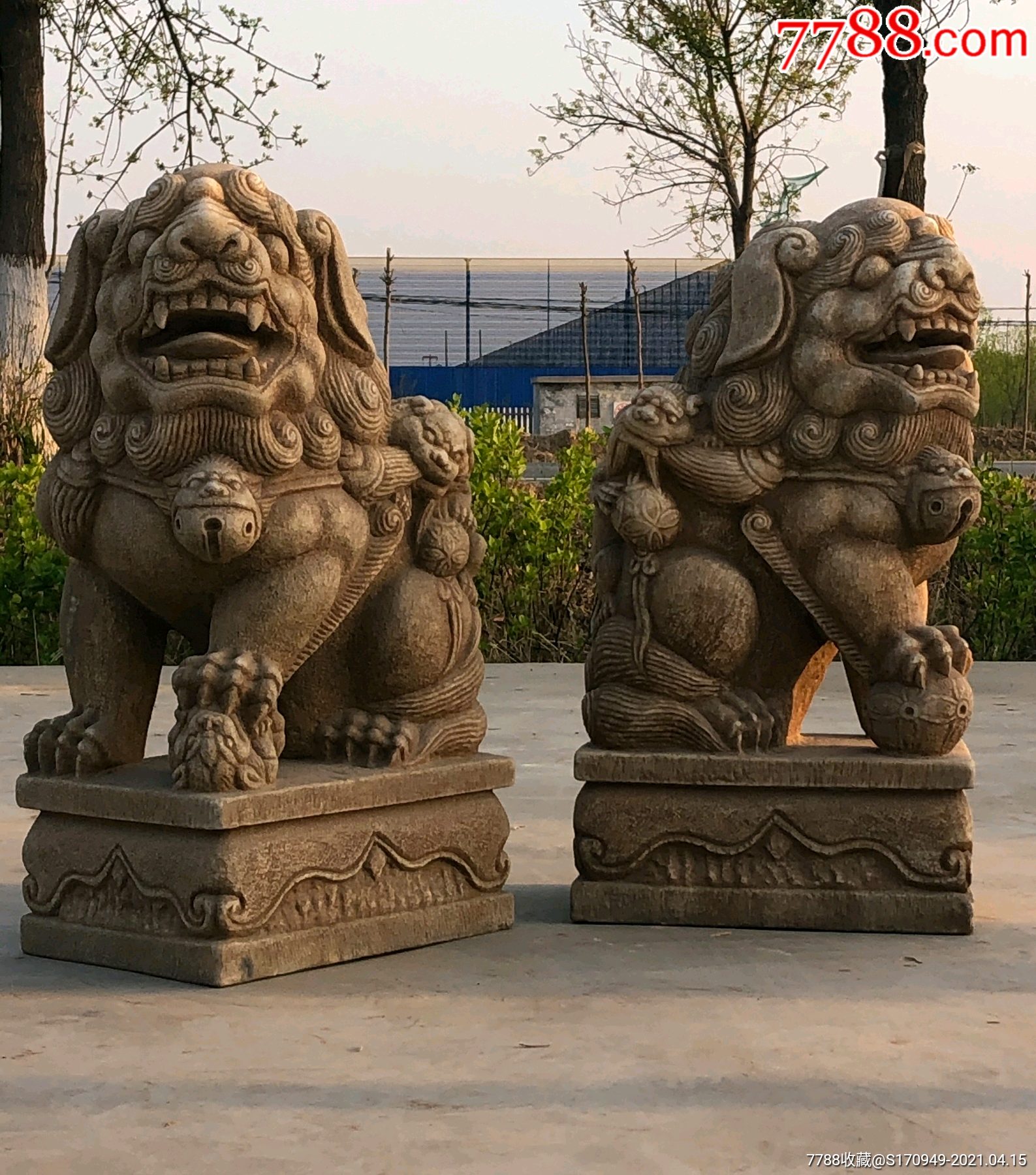 迎门狮_石狮/石雕塑_第9张_7788工艺画