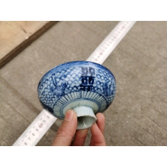 青花瓷盖子老瓷器汤碗盖子