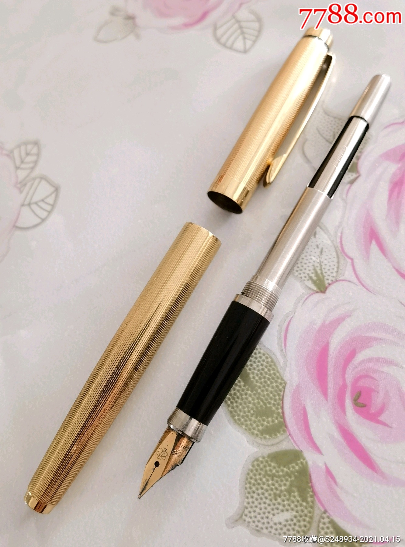 英雄200金笔钢笔-14k-9p-金色壳细波纹-品好