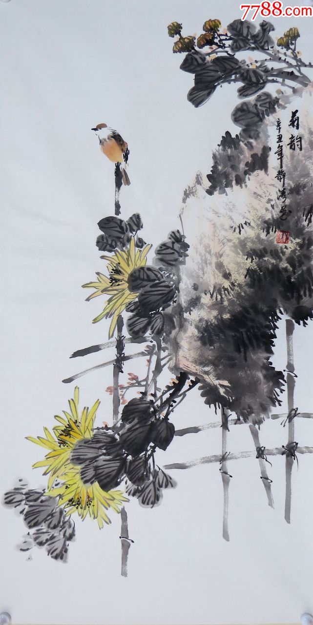 国家一级美术师李静涛三尺花鸟原作