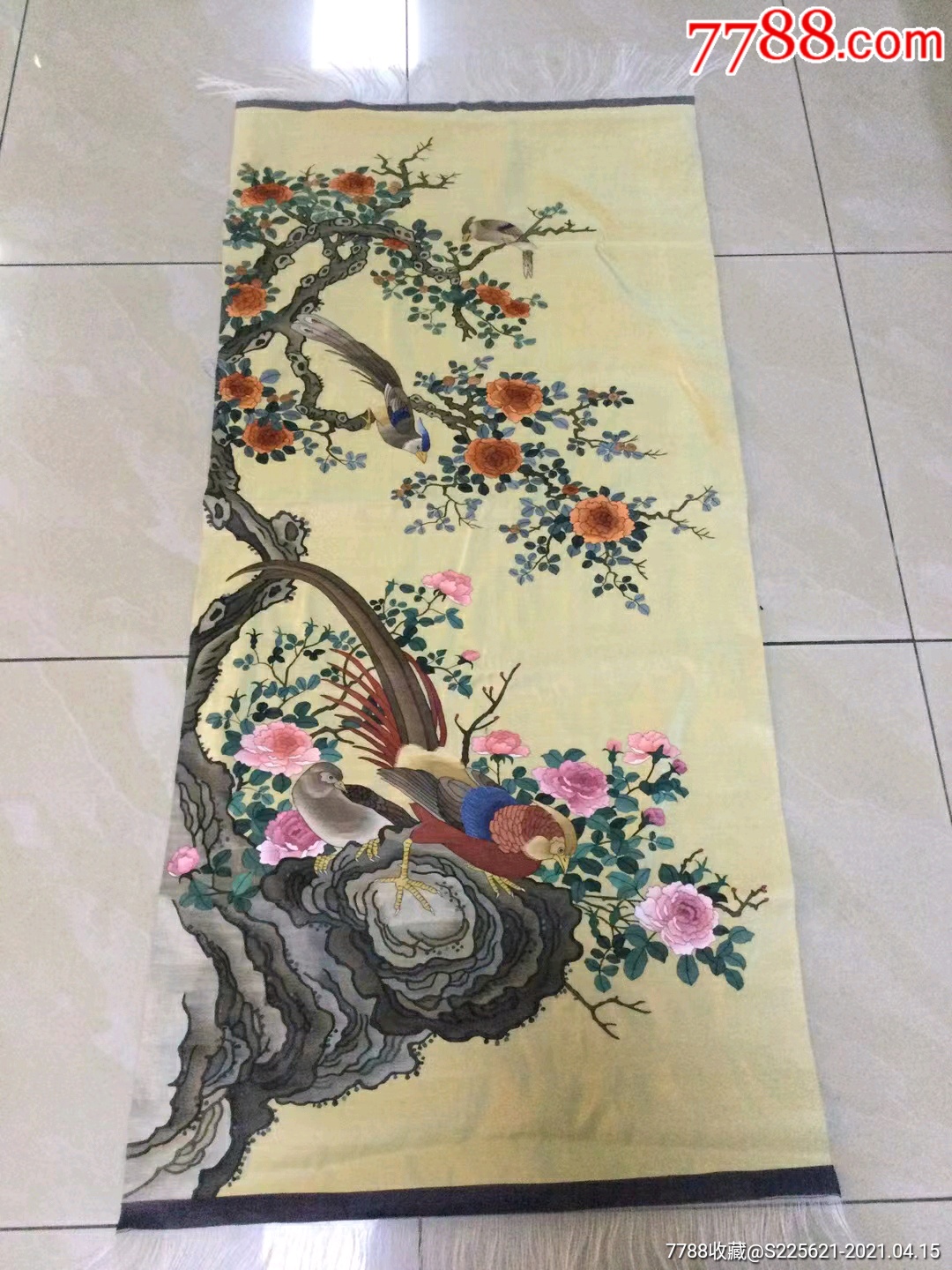 创汇时期缂丝锦绣前程富贵吉祥纹饰