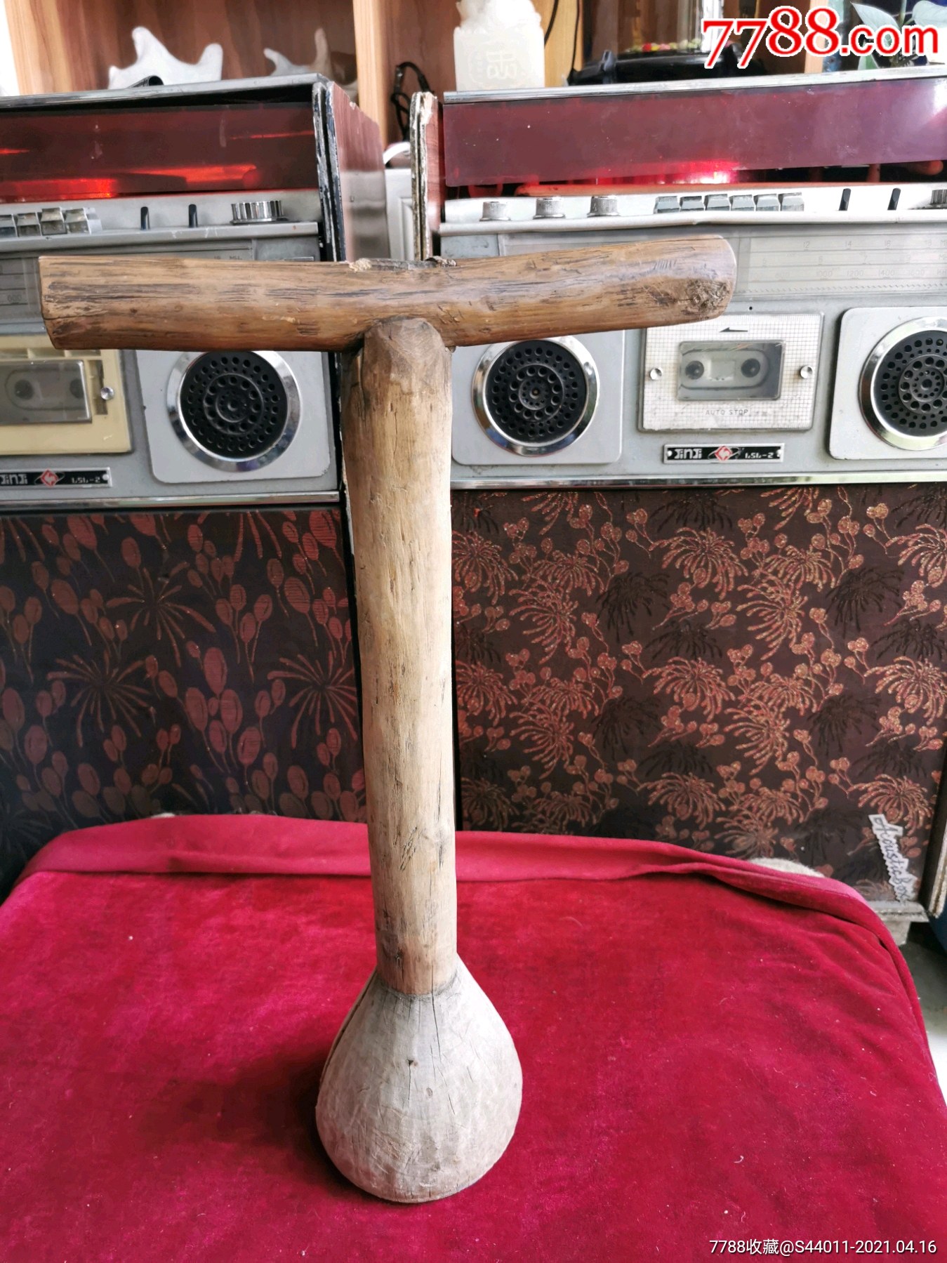 清民时期捣药杵,老木器