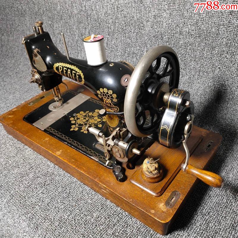 1950年代德国古董百福pfaff11型手摇缝纫机带箱盖配件全