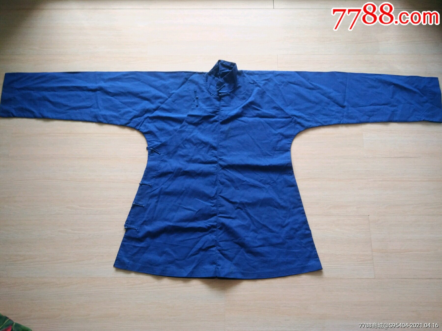 民国阴丹士林布料大襟袄.