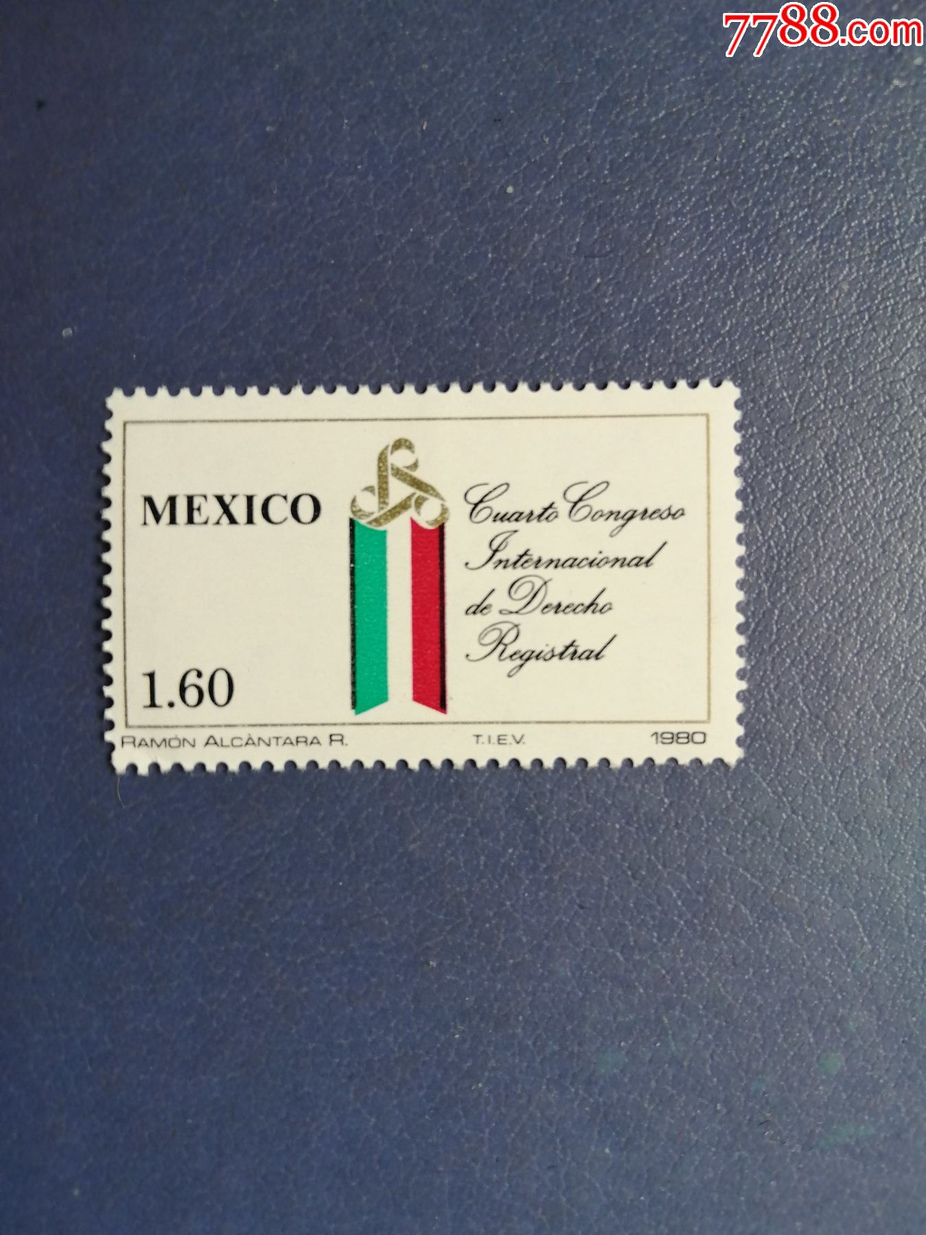墨西哥邮票1980年第4届国际注册法会议会徽1全无邮戳新票