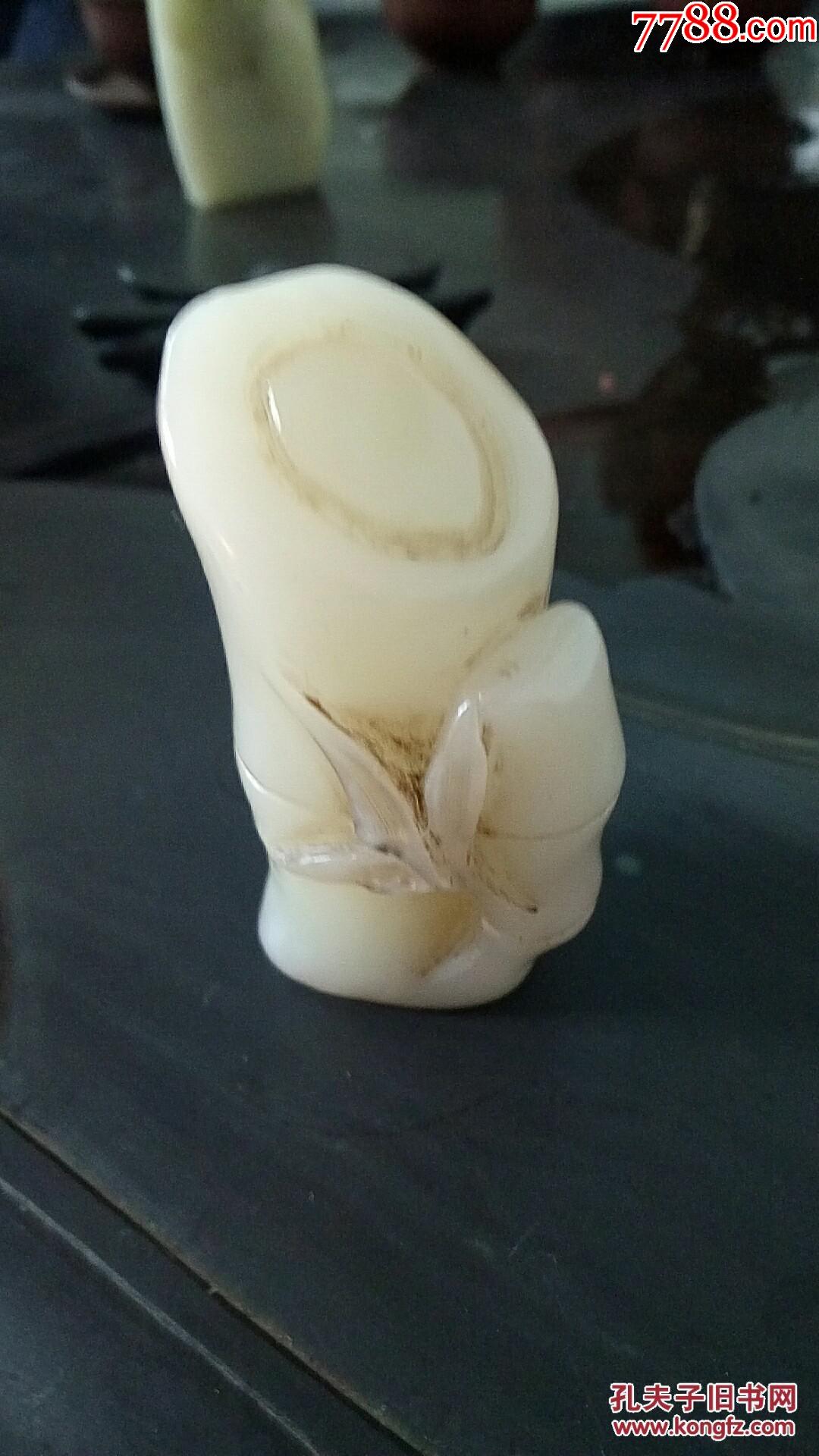 清代寿山石白芙蓉,蒋征蔚,字,蒋山,刻印,尺寸5.8x2.5cm