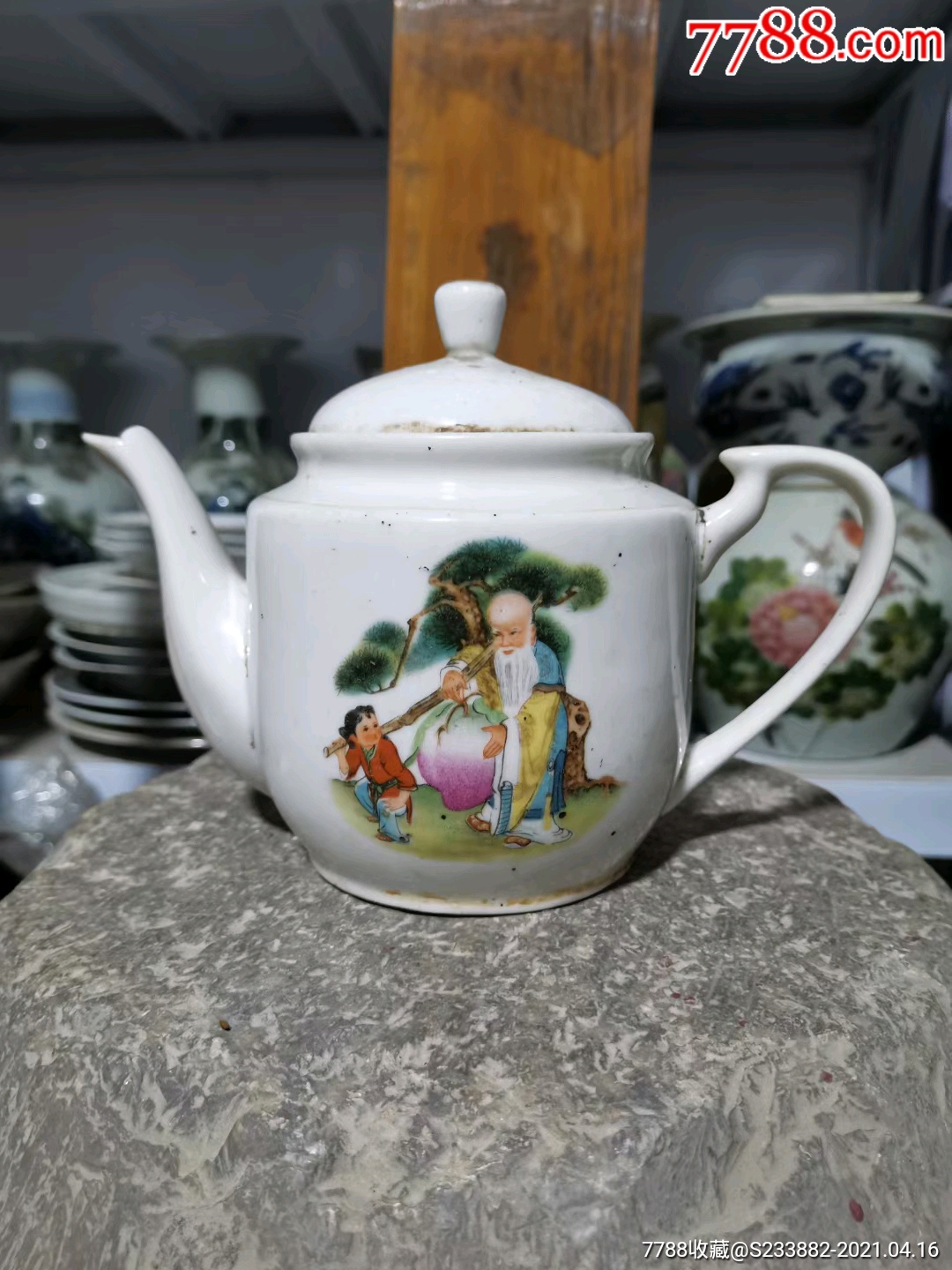 80年代寿星茶壶